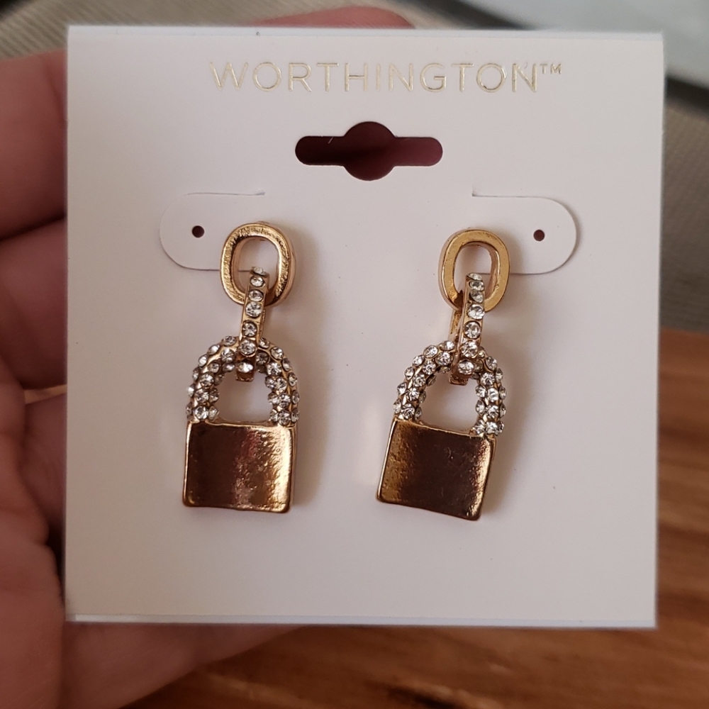 Pave Lock Stud Earrings
